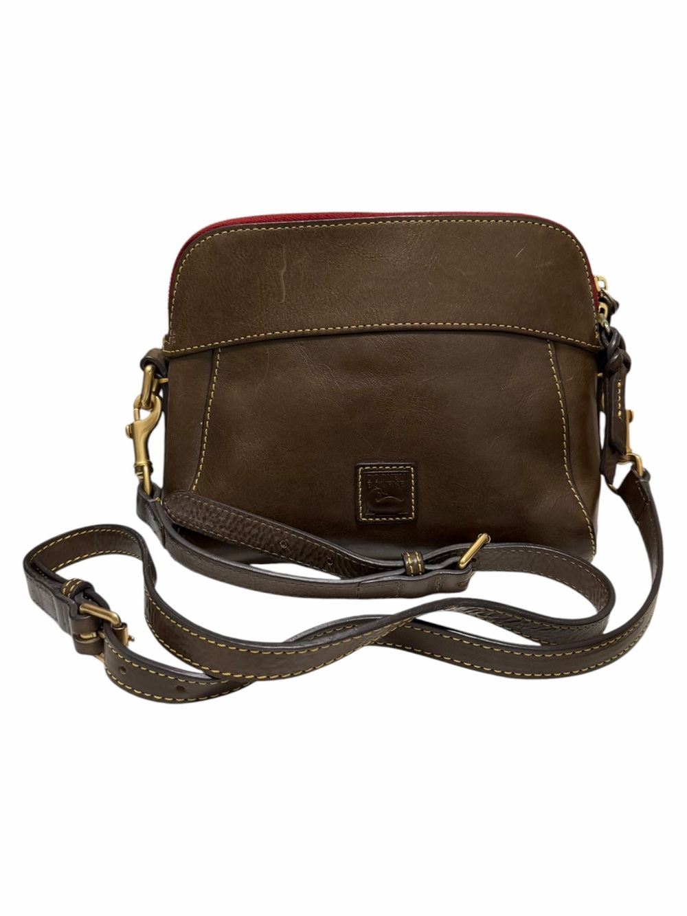 Dooney & Bourke Solid Brown Leather Crossbody